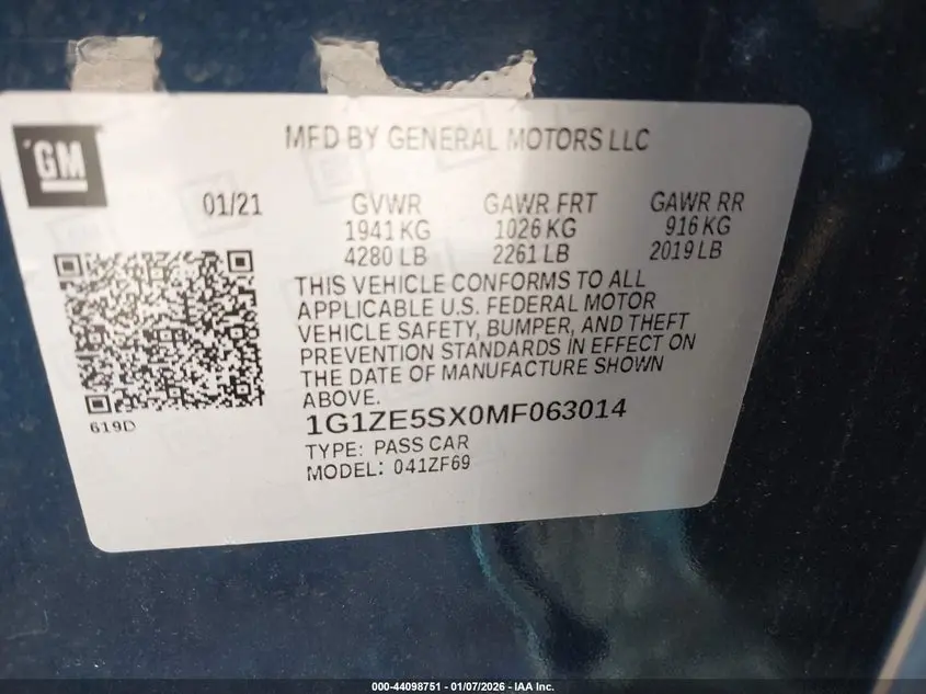 2021 CHEVROLET MALIBU FWD PREMIER