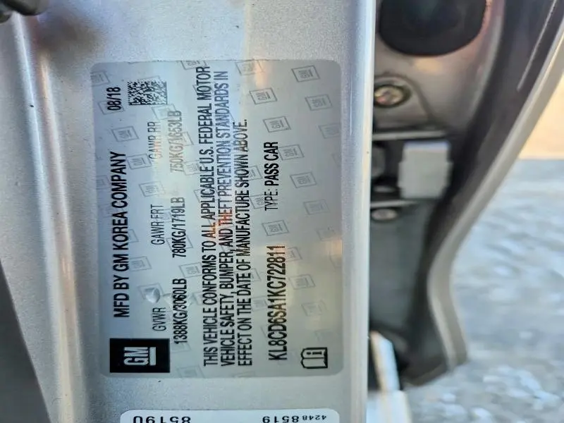 2019 CHEVROLET SPARK 1LT  