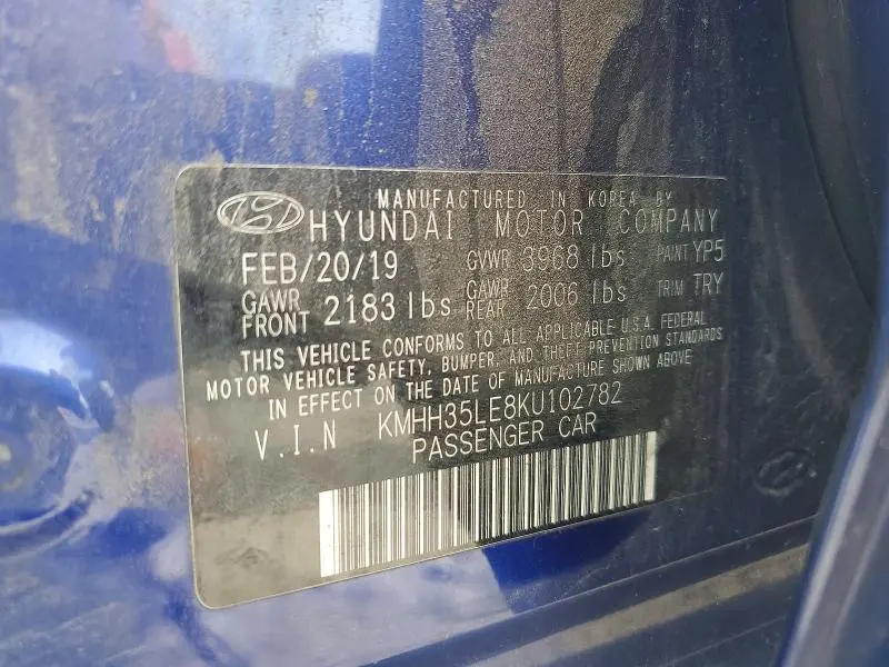 2019 HYUNDAI ELANTRA GT   