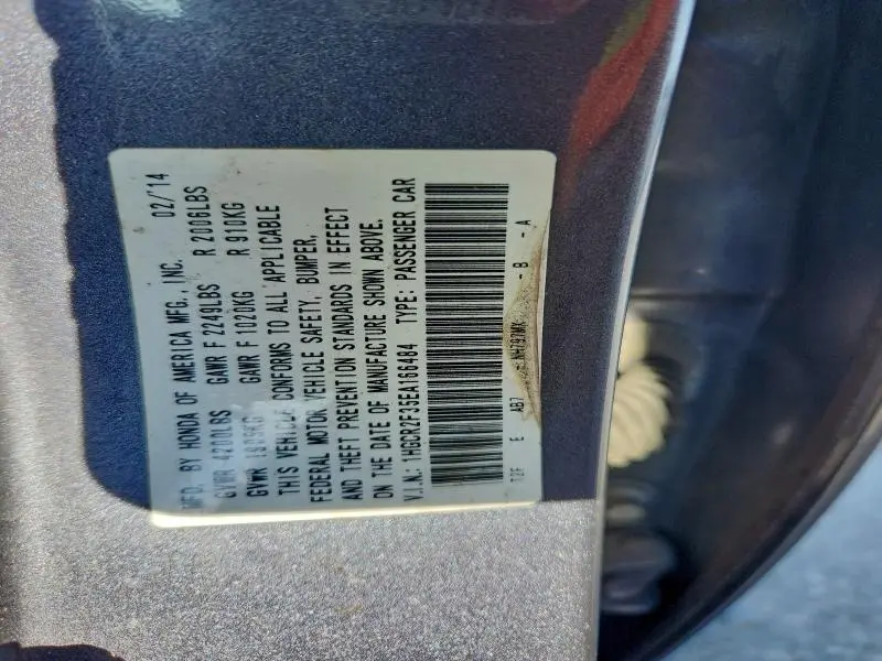 2014 HONDA ACCORD LX  