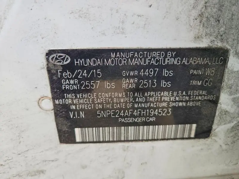 2015 HYUNDAI SONATA SE  