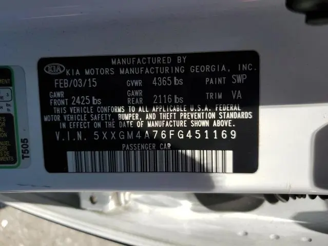 2015 KIA OPTIMA LX  