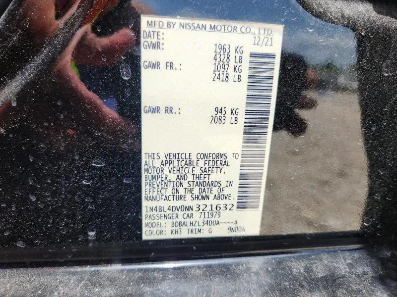 2022 NISSAN ALTIMA SV  