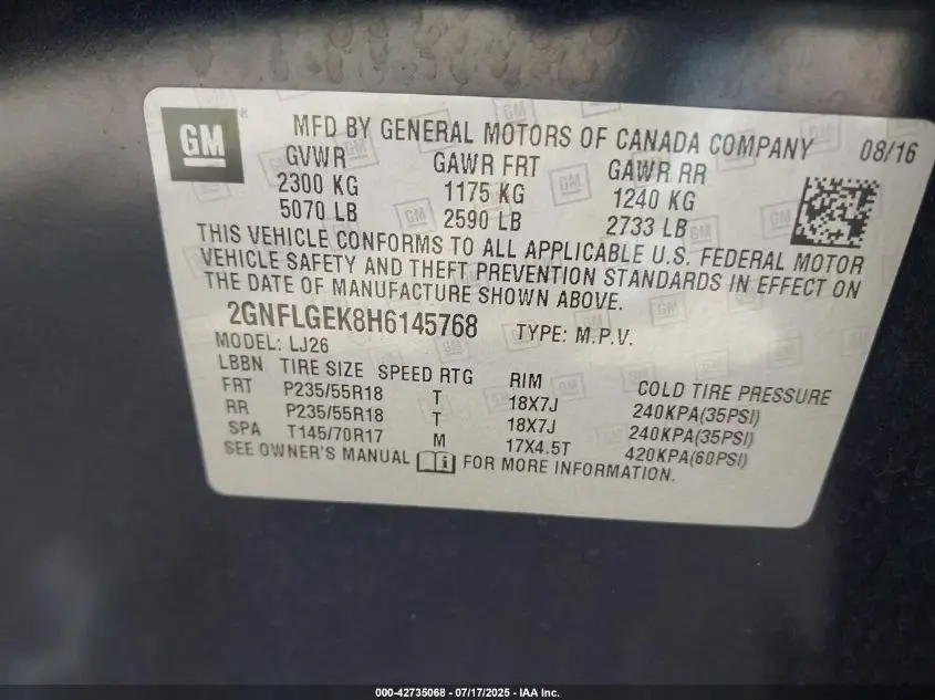 2017 CHEVROLET EQUINOX PREMIER