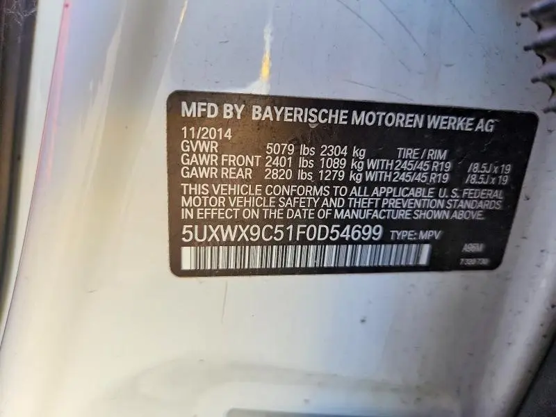 2015 BMW X3 XDRIVE28I  