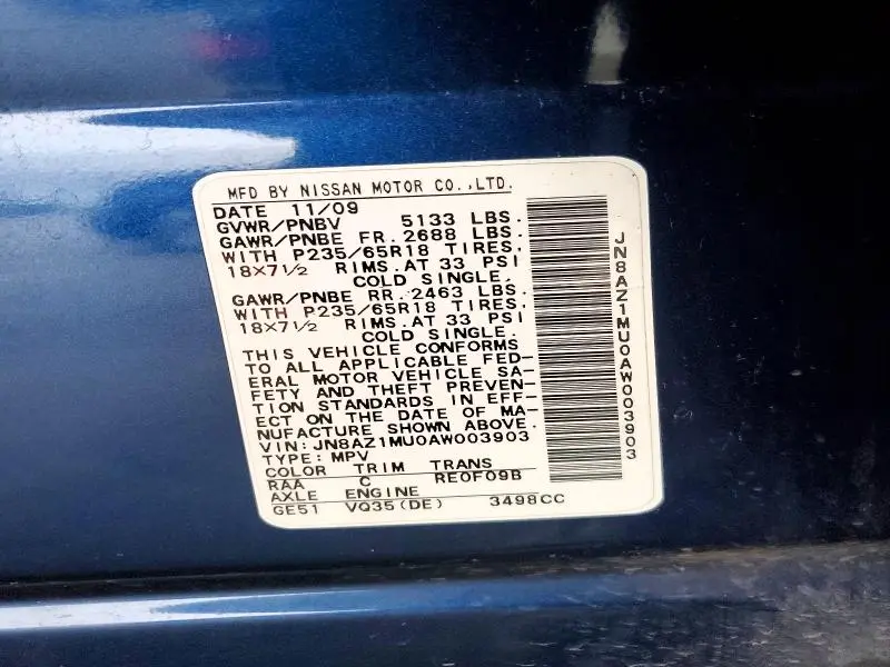 2010 NISSAN MURANO S  