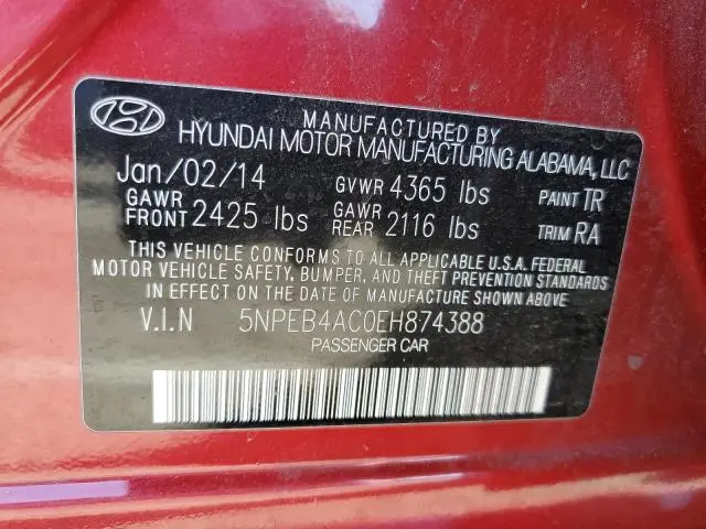 2014 HYUNDAI SONATA GLS  