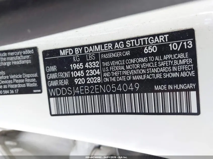 2014 MERCEDES-BENZ CLA 250  