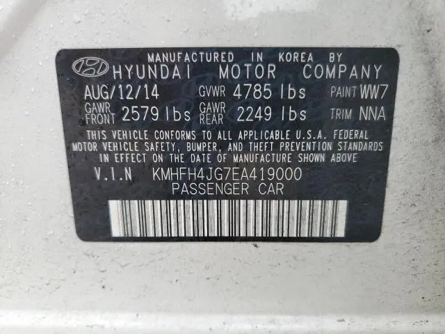 2014 HYUNDAI AZERA GLS  