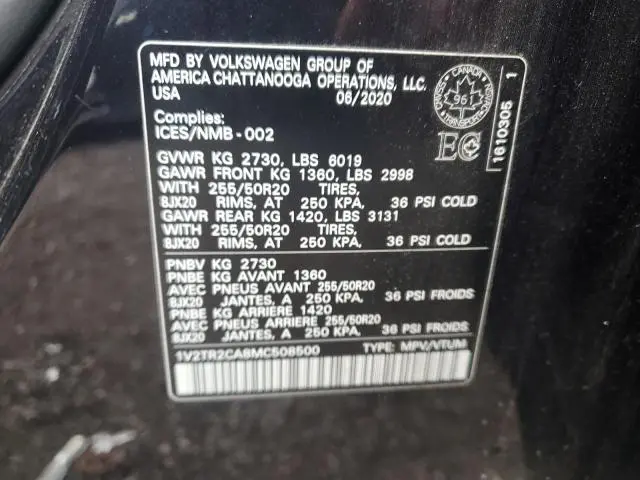 2021 VOLKSWAGEN ATLAS SEL PREMIUM  