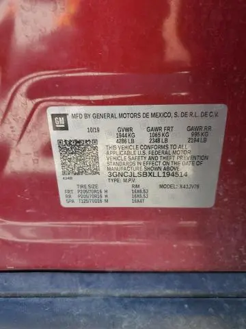 2020 CHEVROLET TRAX 1LT  