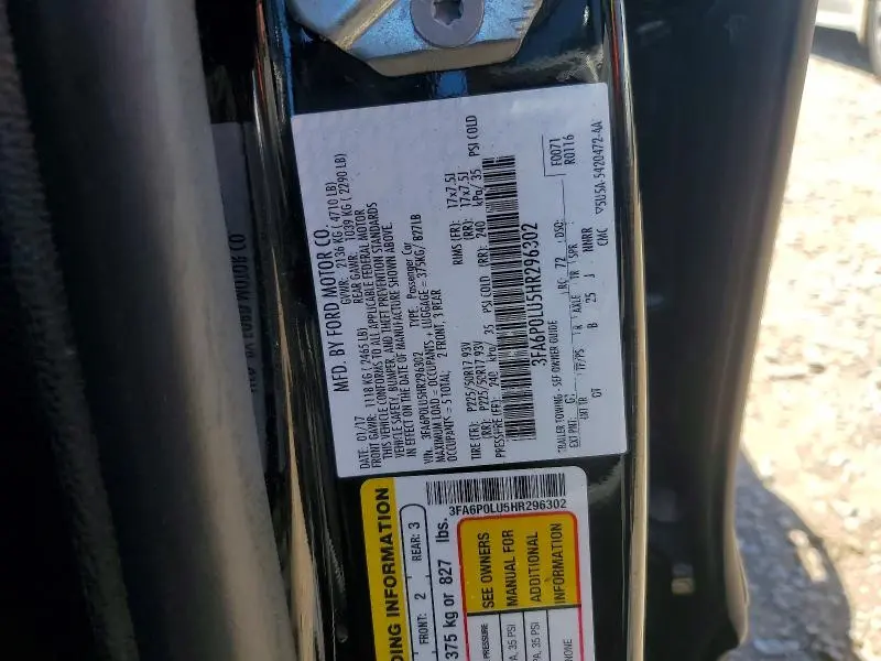 2017 FORD FUSION SE HYBRID  