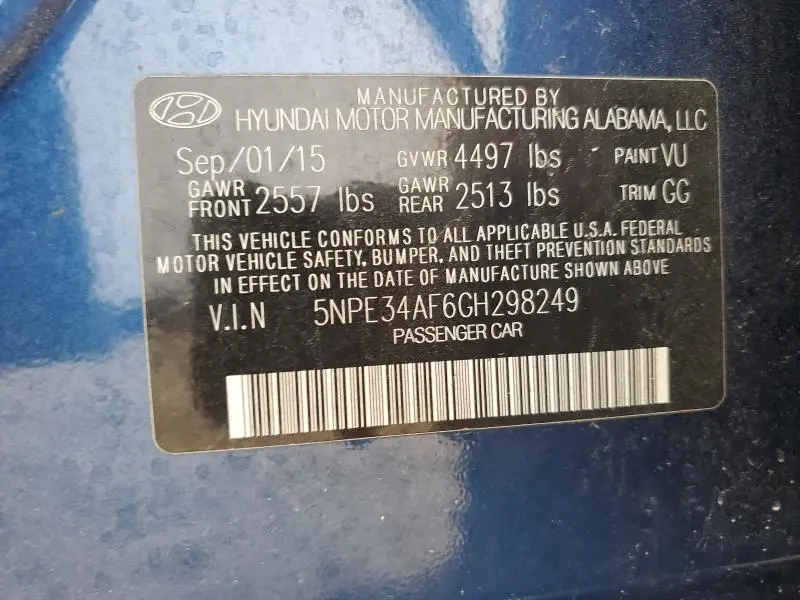 2016 HYUNDAI SONATA SPORT  