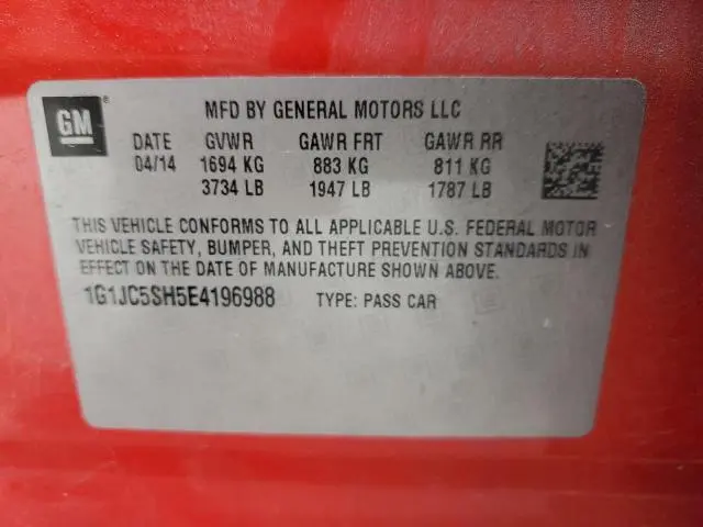 2014 CHEVROLET SONIC LT  