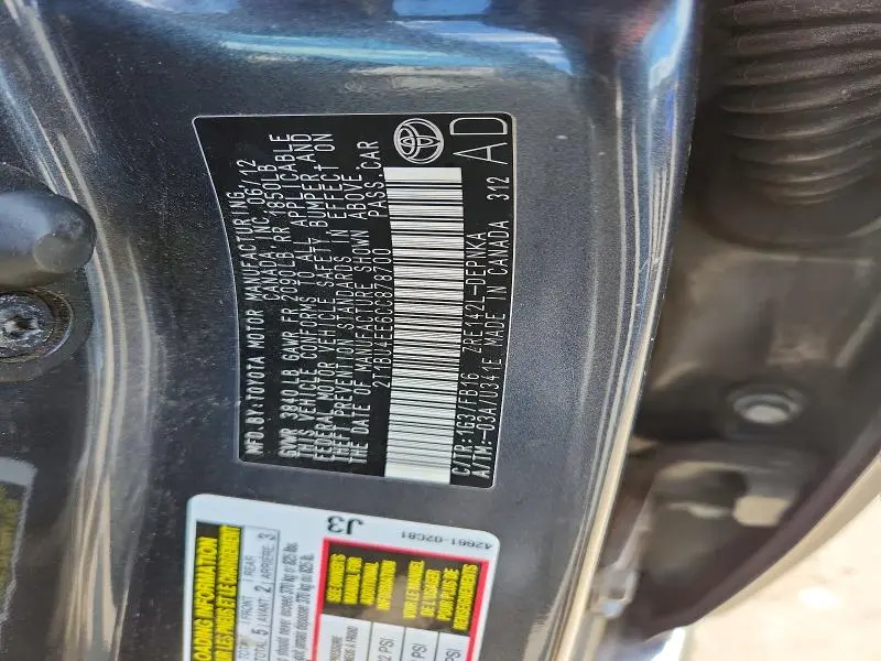 2012 TOYOTA COROLLA LE  