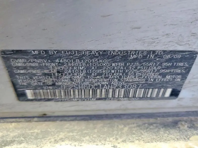 2010 SUBARU FORESTER 2.5X LIMITED  