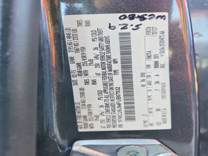 2015 FORD ESCAPE TITANIUM  