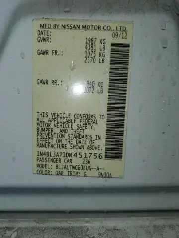 2013 NISSAN ALTIMA 3.5S  