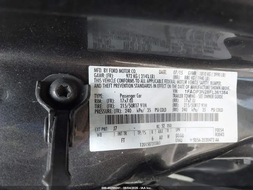 2015 FORD FOCUS TITANIUM