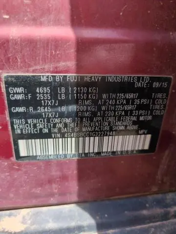 2016 SUBARU OUTBACK 2.5I PREMIUM  