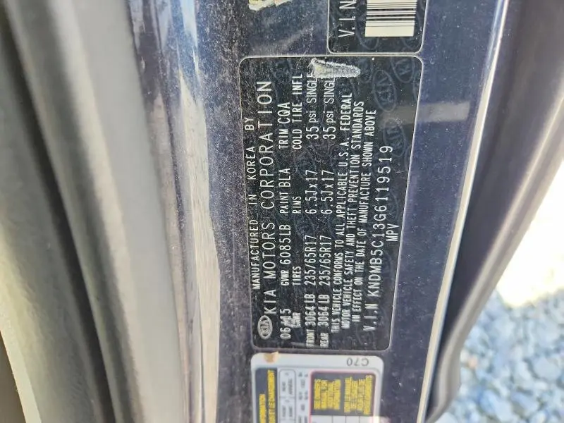 2016 KIA SEDONA LX  