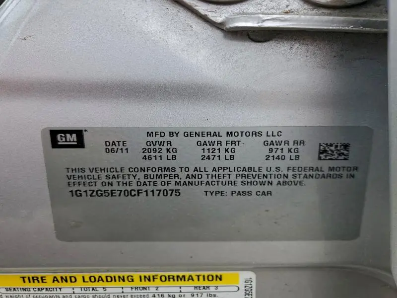 2012 CHEVROLET MALIBU LTZ  