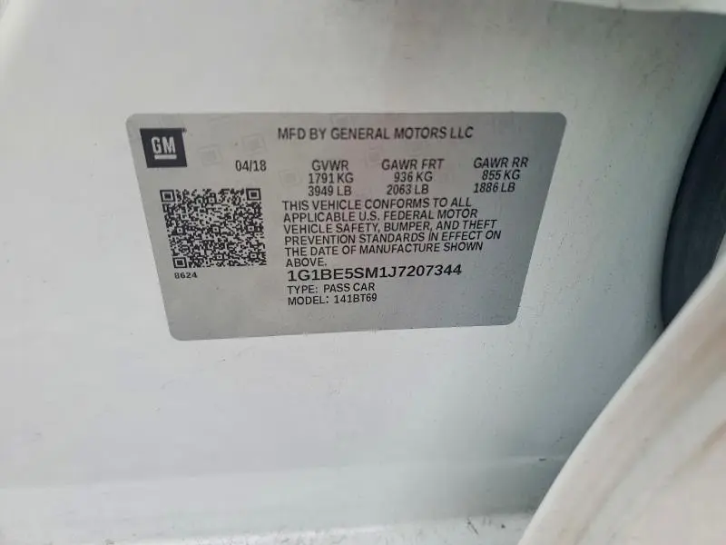 2018 CHEVROLET CRUZE LT  