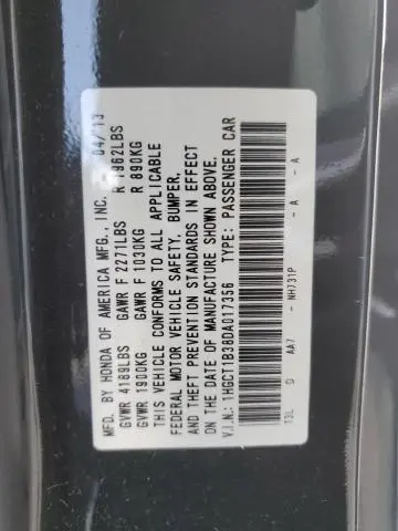 2013 HONDA ACCORD LX-S  