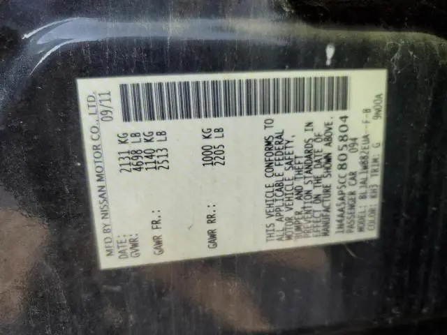 2012 NISSAN MAXIMA S  