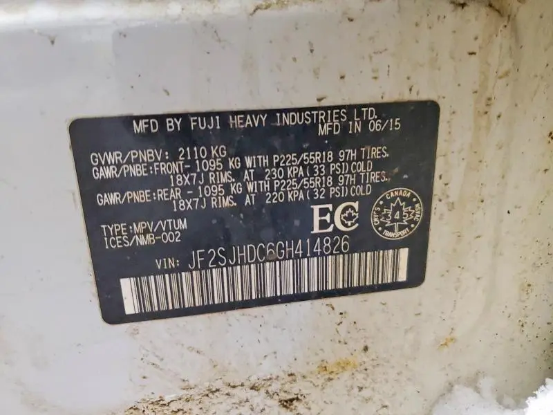 2016 SUBARU FORESTER 2.0XT PREMIUM  