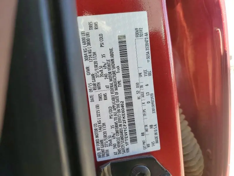 2015 FORD F150 SUPERCREW  