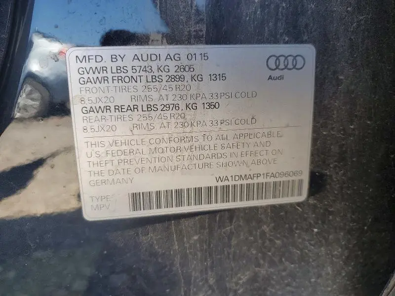 2015 AUDI Q5 TDI PREMIUM PLUS  