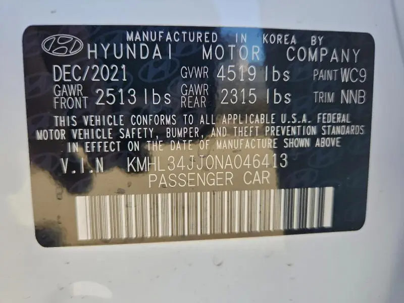 2022 HYUNDAI SONATA HYBRID  