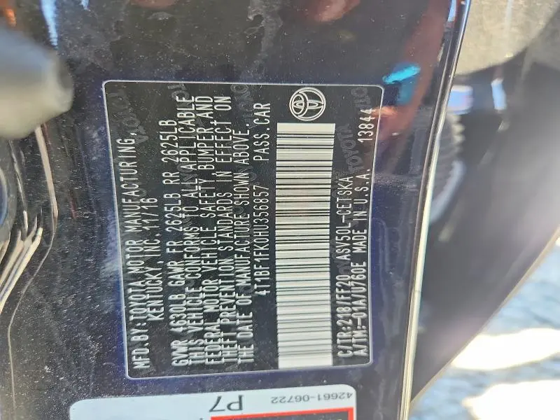 2017 TOYOTA CAMRY SE  