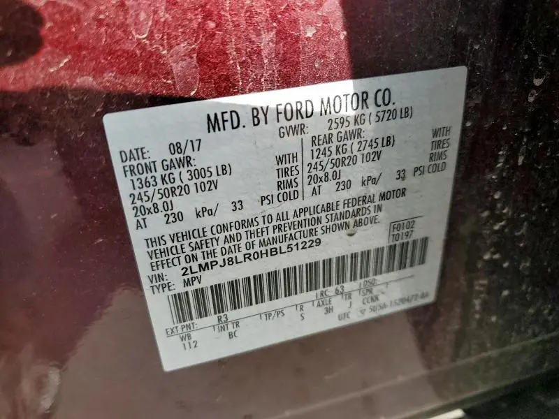 2017 LINCOLN MKX RESERVE  