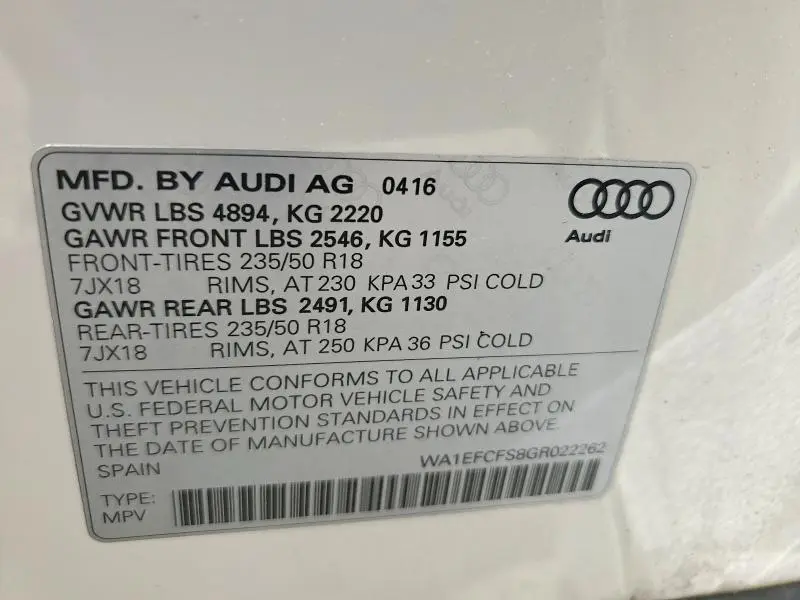 2016 AUDI Q3 PREMIUM PLUS  