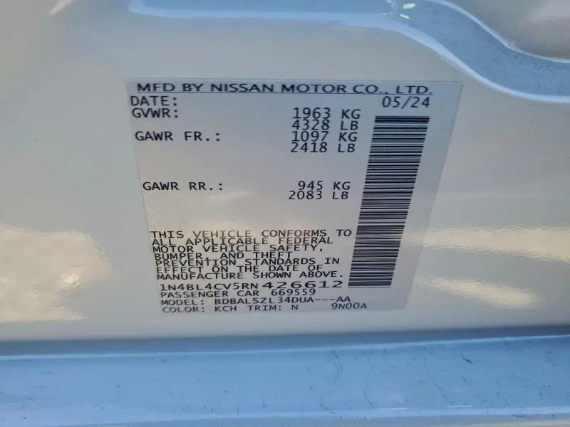 2024 NISSAN ALTIMA SR  