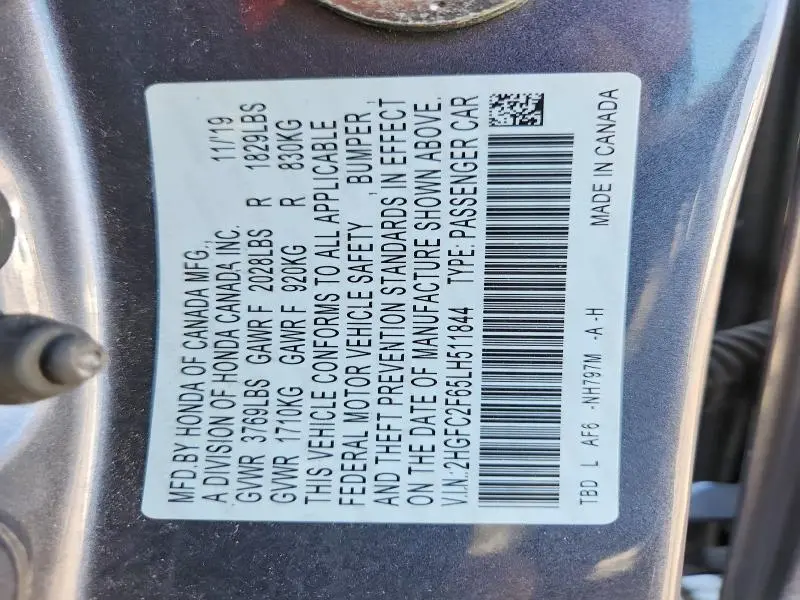 2020 HONDA CIVIC LX  