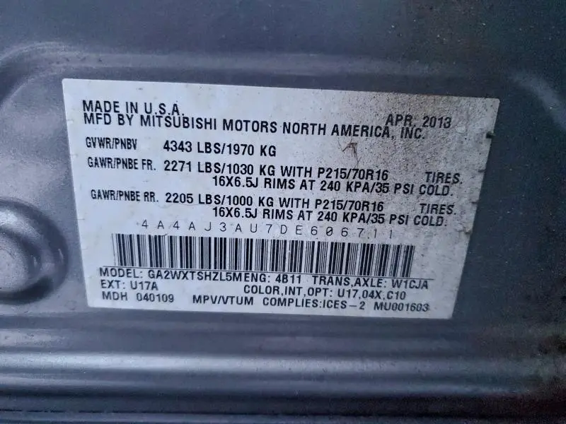 2013 MITSUBISHI RVR SE  