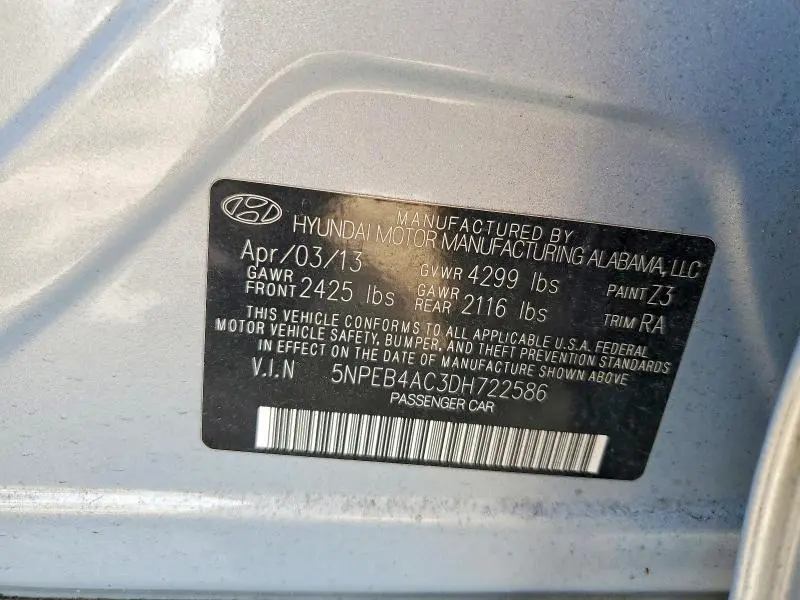 2013 HYUNDAI SONATA GLS  