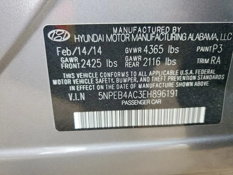 2014 HYUNDAI SONATA GLS  