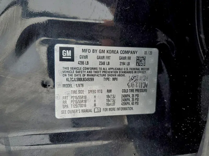 2020 CHEVROLET TRAX 1LT  