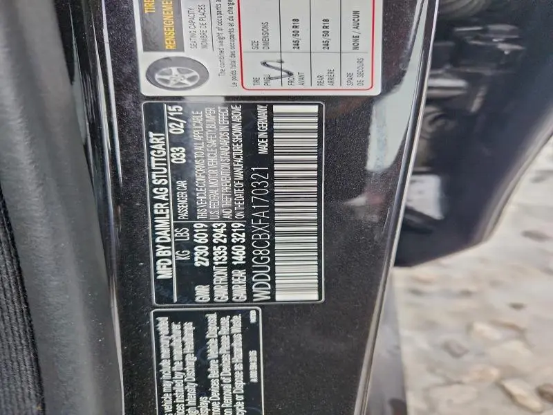 2015 MERCEDES-BENZ S 550  