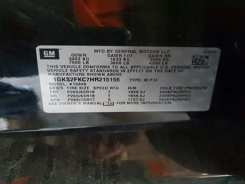 2017 GMC YUKON XL K1500 SLE  