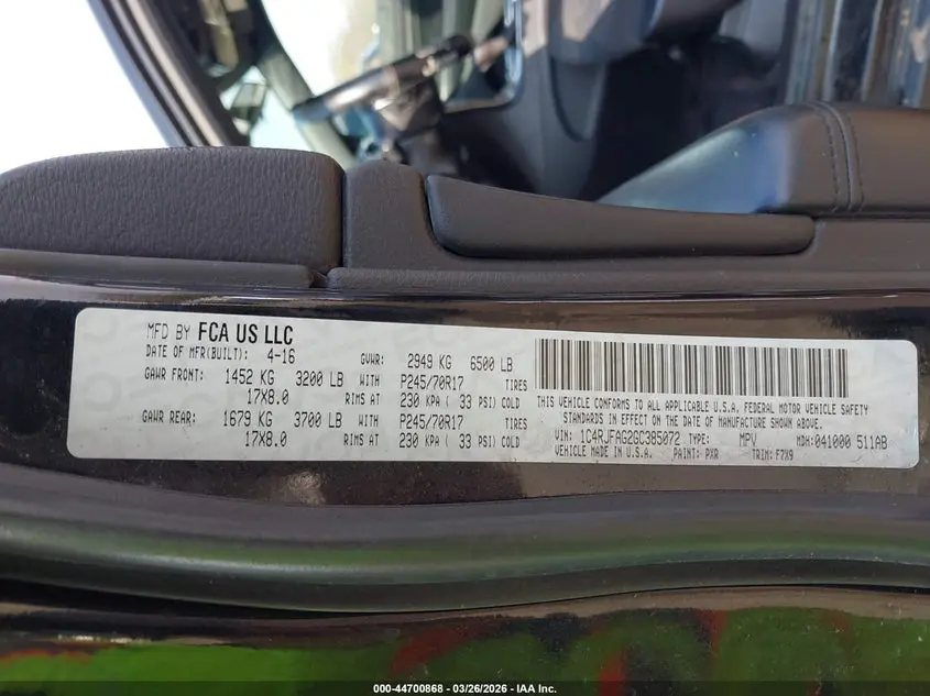 2016 JEEP GRAND CHEROKEE LAREDO