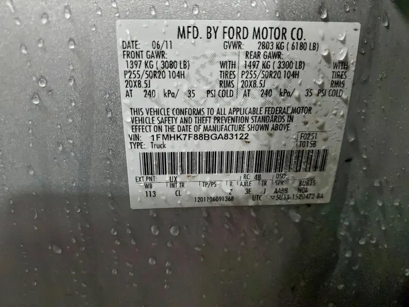 2011 FORD EXPLORER LIMITED  