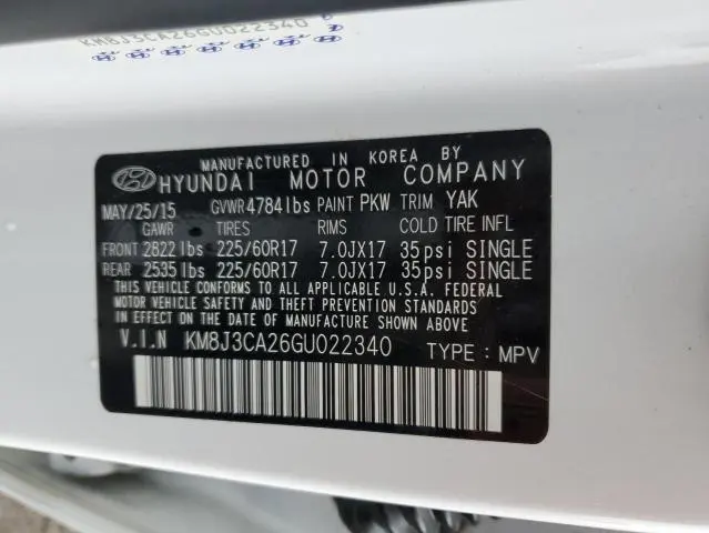 2016 HYUNDAI TUCSON LIMITED  