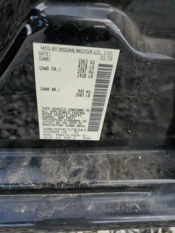 2019 NISSAN ALTIMA SL  