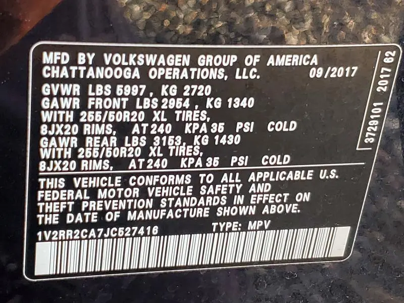 2018 VOLKSWAGEN ATLAS SEL  