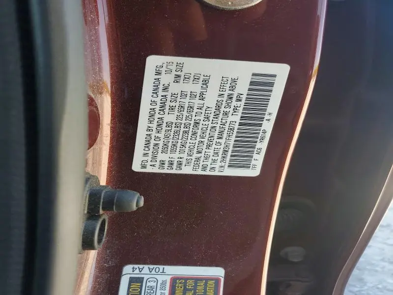 2015 HONDA CR-V EXL  